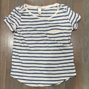Striped Blue and White Women's Top